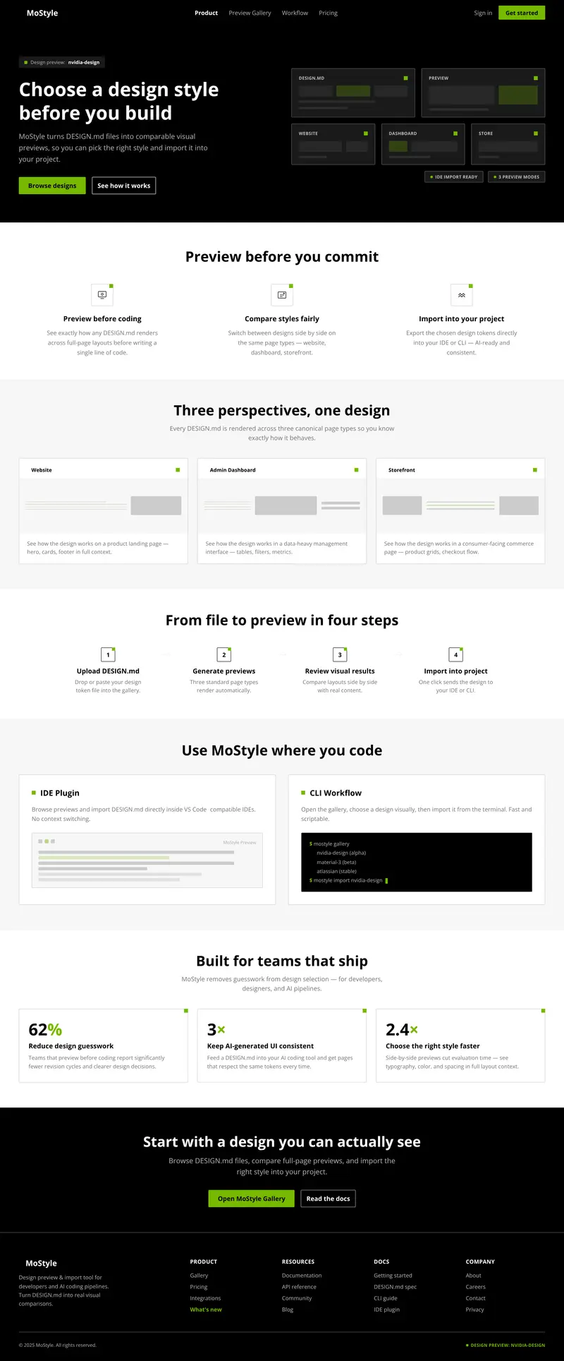 nvidia-design UI preview