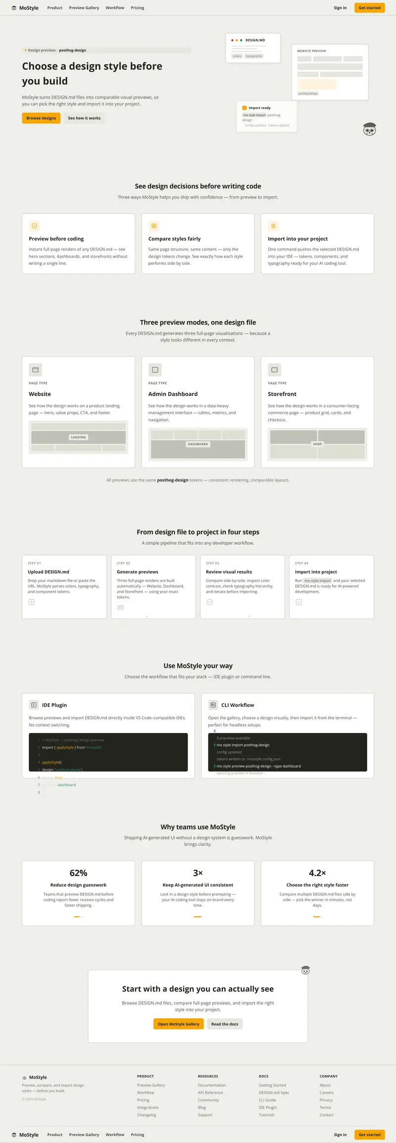 posthog-design UI preview