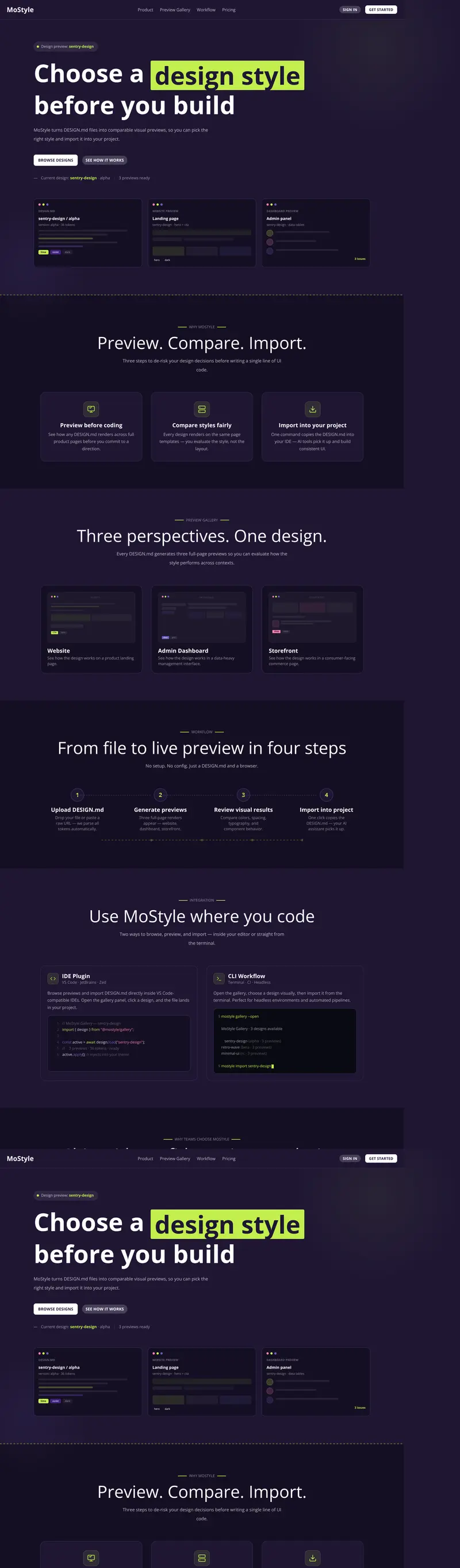 sentry-design UI preview