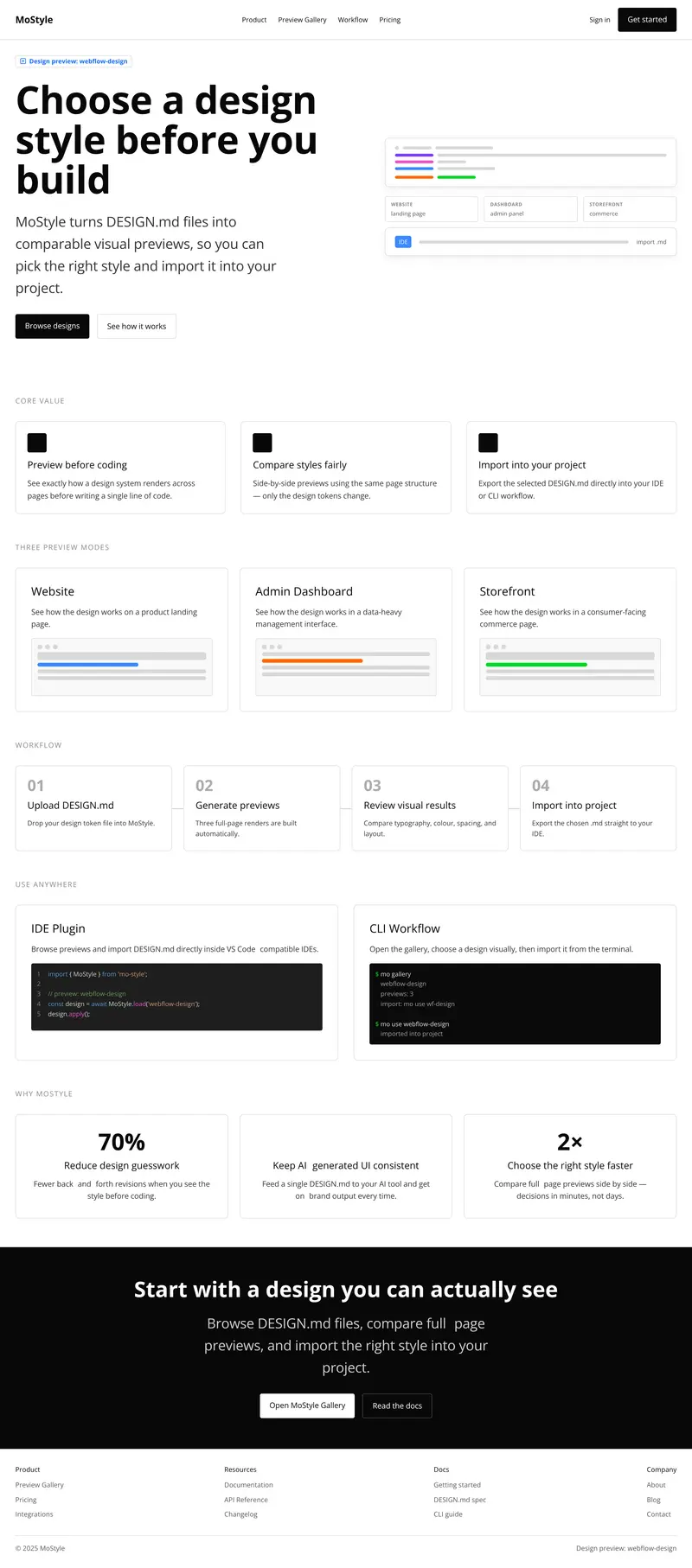 webflow-design UI preview